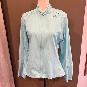 Adidas Women's Running Response Wind Jacket, Energy Aqua, Size Medium